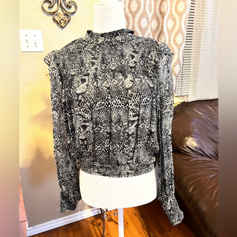 Free People Snake Print Roma Blouse - image 3